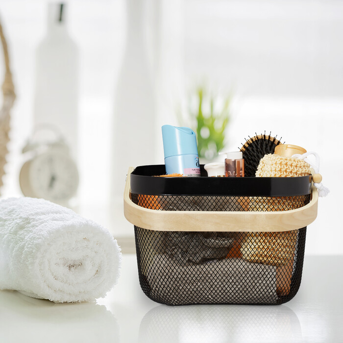 Relaxdays Drahtkorb mit Henkel im 2er Set