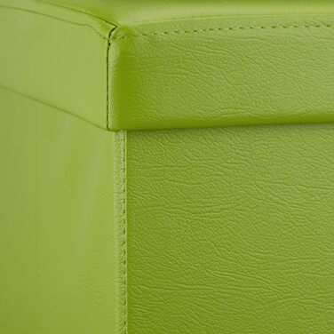 Relaxdays Faltbare Sitzbank XL Kunstleder, 114x38x38 cm, Sitztruhe mit Stauraum, Grün