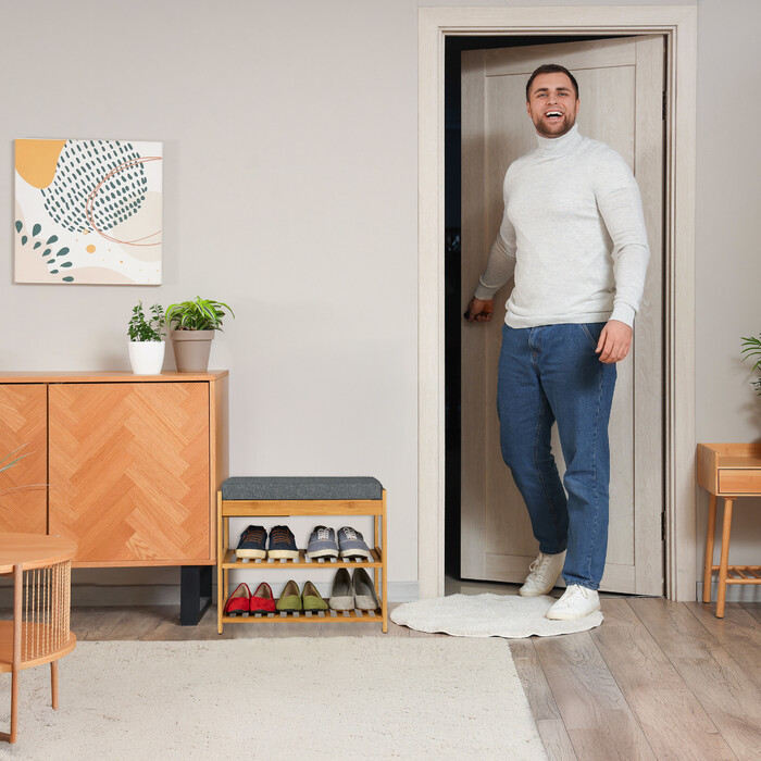 Relaxdays Schuhbank mit Polster und Schublade