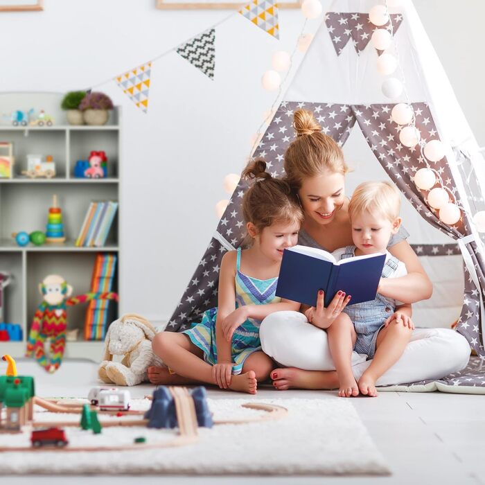 Relaxdays Kinderregal, HxBxT: 100 x 71,5 x 34 cm, 7 Fächer, MDF, Aufbewahrungsregal Kinderzimmer, Spielzeugregal, grau