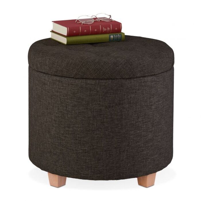 Relaxdays Runder Sitzhocker mit Stauraum