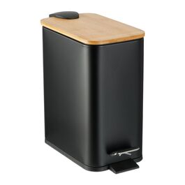 Relaxdays Bad Mülleimer 5 l mit Bambusdeckel
