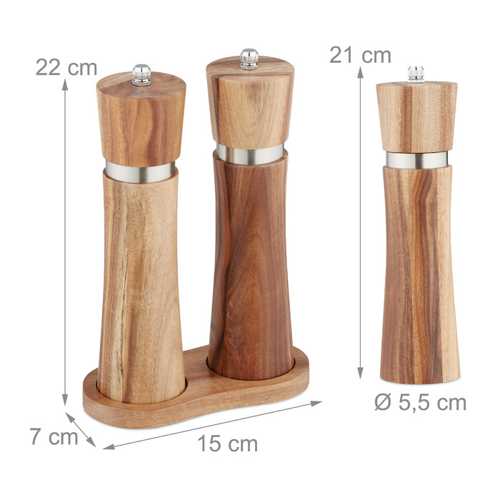 Relaxdays Salz und Pfeffermühle Set