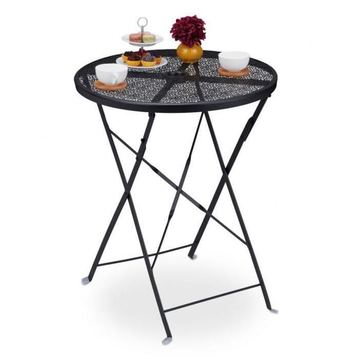 Relaxdays Klappbarer Balkontisch schwarz