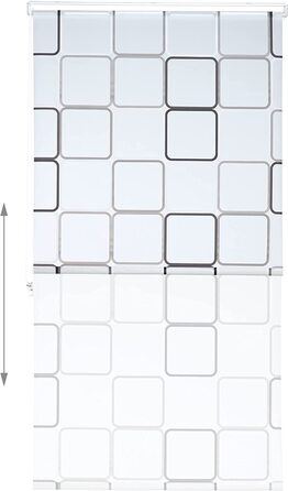 Relaxdays Duschrollo Square, wasserabweisend, Retro Badrollo Wanne u. Dusche, Deckenmontage, 100x240cm, semitransparent