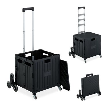 Relaxdays Einkaufstrolley klappbar + Deckel 8 Rad