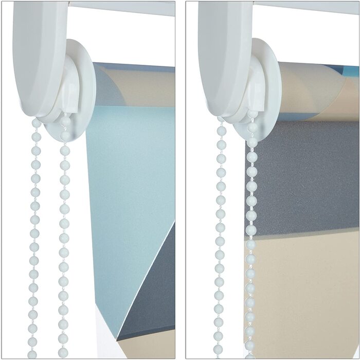 Relaxdays Duschrollo, 100x240 cm, Dreieck Muster, Seilzug, Flexible Montage, Duschvorhang für Badewanne & Fenster, bunt