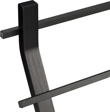 Relaxdays Handtuchständer, 2 Metallstangen, Stahl & MDF, 85x43,5x20 cm, Schwarz