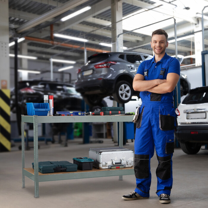 Relaxdays Werkbank für Werkstatt