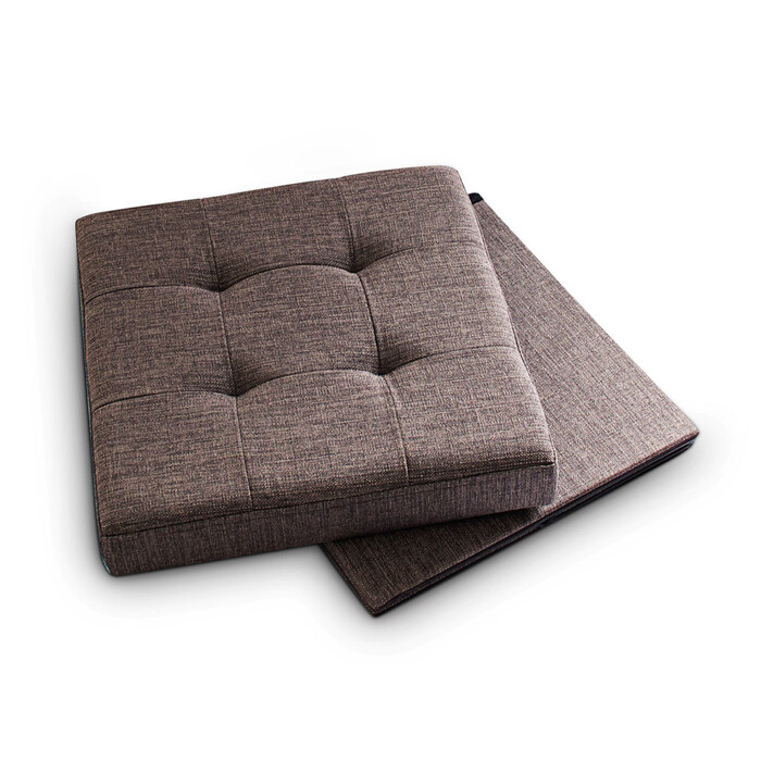 Relaxdays Faltbarer Sitzhocker mit Stauraum Leinen