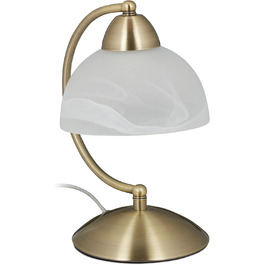 Relaxdays Tischlampe Touch, Retro Design, E14-Fassung, dimmbare Nachttischlampe, Glas & Eisen, HBT 25 x 15 x 19 cm, gold