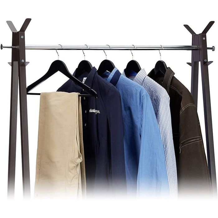 Relaxdays Kleiderbügel Set Holz, 20er Pack Garderobenbügel, Hemden & Hosen, 360° drehbar, Bügel HxB 23 x 44 cm, schwarz