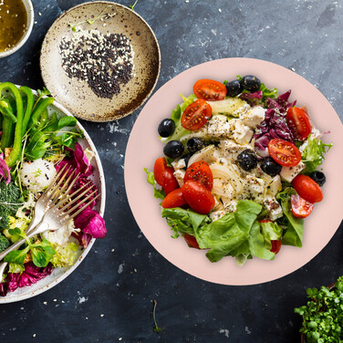 Relaxdays Zweifarbige Salatschüssel aus Edelstahl