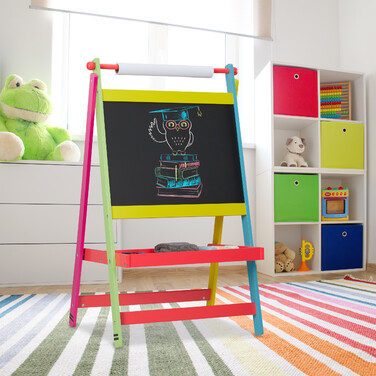 Relaxdays Kindertafel mit Papierrolle