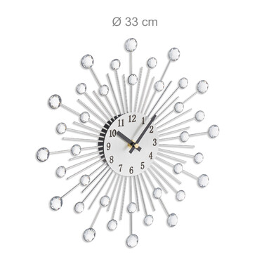 Relaxdays Wanduhr Diamant Ø 33 cm