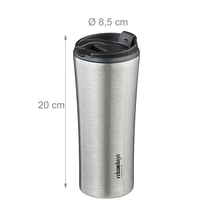 Relaxdays Thermobecher Edelstahl 400ml