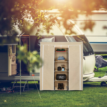 Relaxdays Stoffkleiderschrank XXL mit 9 Böden