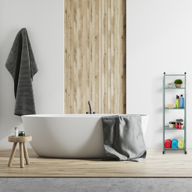 Relaxdays Schmales Standregal mit 4 Ablagen