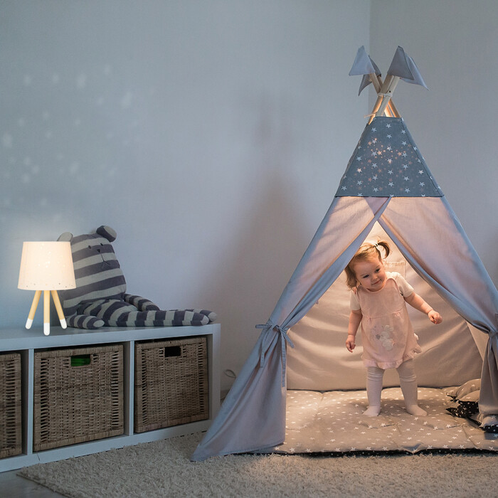 Relaxdays Tischlampe Kinderzimmer Sterne
