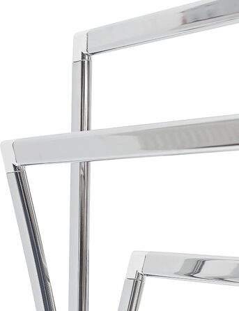 Relaxdays Handtuchständer, 86x50x20 cm, 3 Stangen, Edelstahl-Optik, freistehend, silber