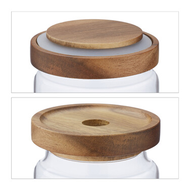 Relaxdays 4er Set Vorratsdosen-Glas mit Deckel