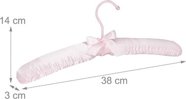 Relaxdays Kleiderbügel Satin,  weich gepolstert, 360° drehbarer Haken, dekorative Schleife, 38 cm breit, (10er Pack, Rosa)