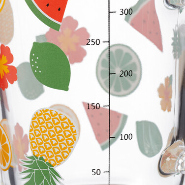 Relaxdays 2er Set Kindergläser mit Früchte-Motiv