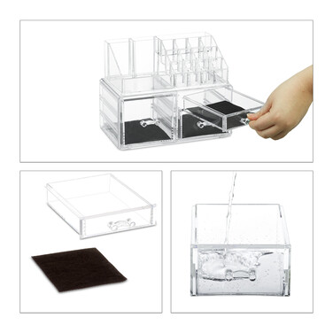 Relaxdays Make-Up Organizer mit 3 Schubladen