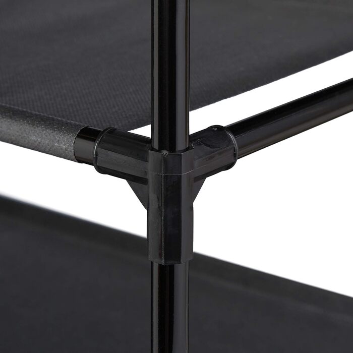 Relaxdays, schwarz Stoff Schuhregal Stecksystem, 10 Ebenen, für 30 Paar Schuhe, Schuhständer hoch HxBxT 150 x 62 x 28 cm, 1 Stück