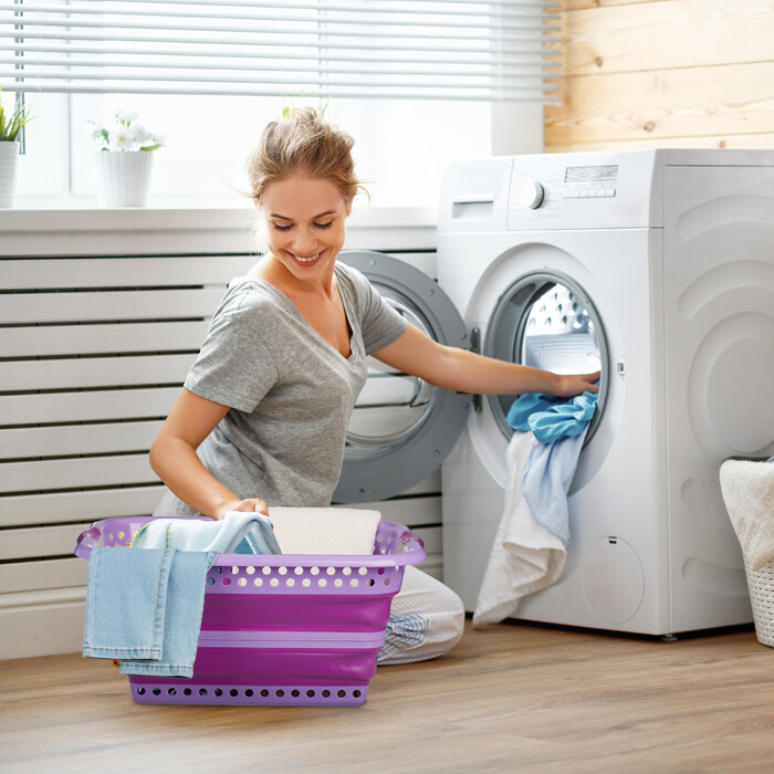 Relaxdays Faltbarer Wäschekorb 35 Liter