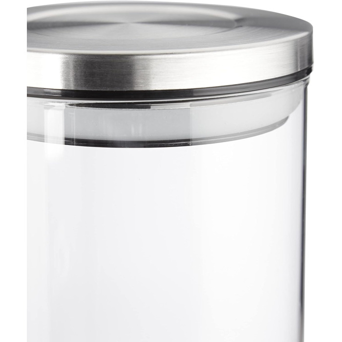 Relaxdays Vorratsglas 3er Set, 600ml, luftdicht, Edelstahl Deckel, für Müsli, Reis & Tee, 14x9.5x9.5 cm