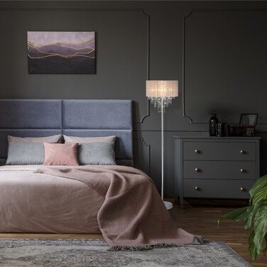 Relaxdays Stehlampe Organza Kristall