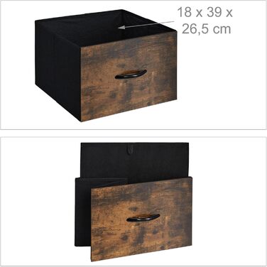 Relaxdays Kommode, 6 Schubladen, 3 Ablagen, Industrial, 92x84x32 cm, braun/schwarz, Eisen