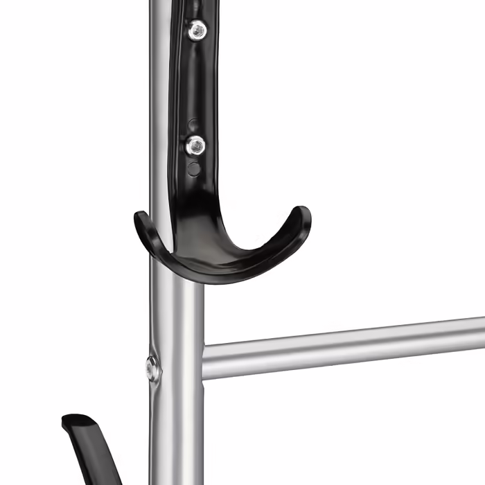 Relaxdays Silberne Garderobe mit Rollen