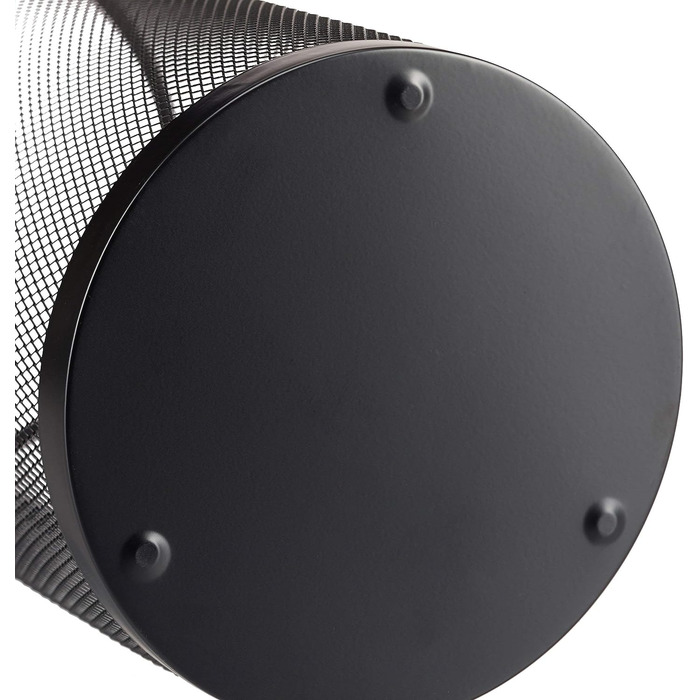 Relaxdays Schirmständer Metall, runder Schirmhalter aus Korbgeflecht, Stockhalter universal, 26cm Ø, 50cm hoch, schwarz