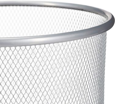 Relaxdays Schirmständer Metall, runder Schirmhalter aus Korbgeflecht, Stockhalter universal, 26cm Ø, 50cm hoch, (Silber)
