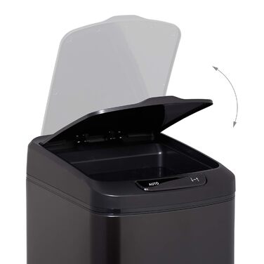 Relaxdays Sensor Mülleimer 12l, eckiger Abfalleimer mit Deckel & Inneneimer, Küche & Bad, Automatik Mülleimer, schwarz