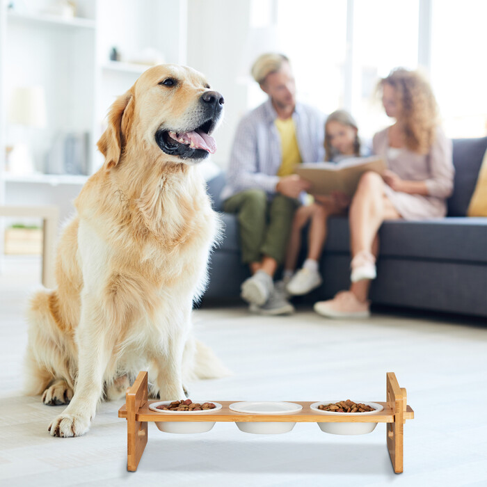 Relaxdays Futterstation für Hunde höhenverstellbar