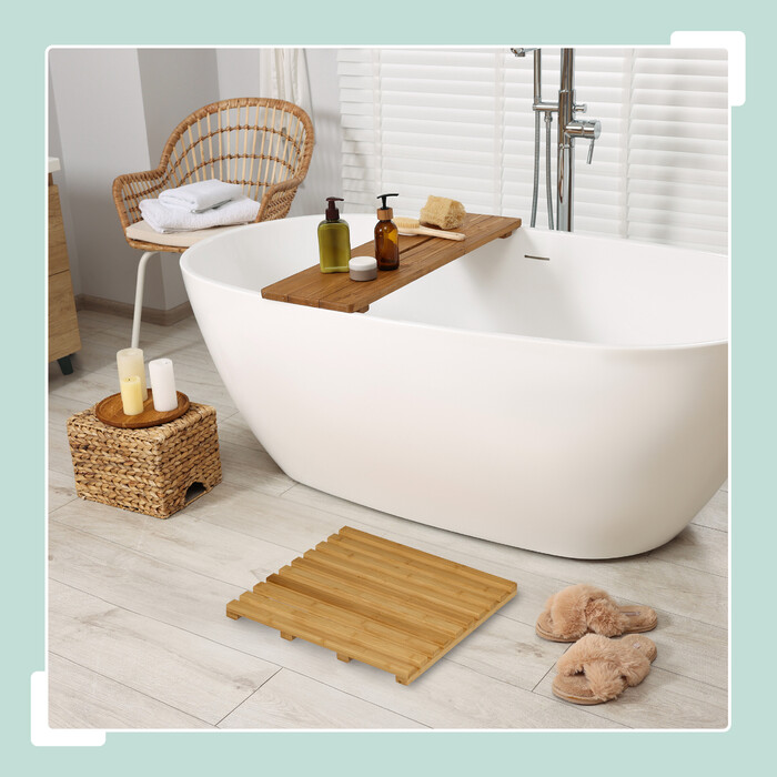 Relaxdays Bambus Badematte