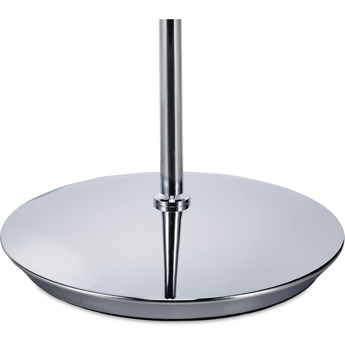 Relaxdays Stehlampe, Stoffschirm, Chromfuß, E27, Ø 40 cm, 148,5 cm hoch, weiß