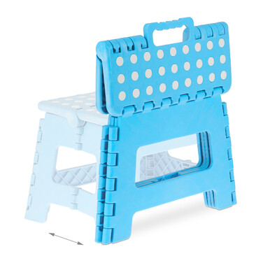 Relaxdays Klapphocker faltbar M Blau