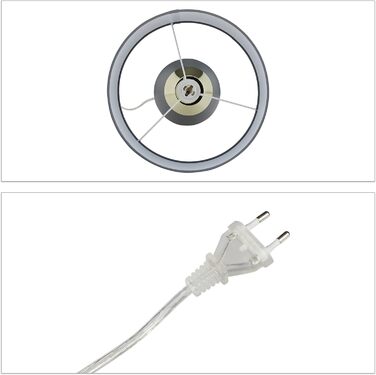 Relaxdays Nachttischlampe Touch dimmbar, 3 Stufen, E14, HxD: 48,5 x 28 cm, modern, Touch Lampe mit Schirm, (Grau/Gold)
