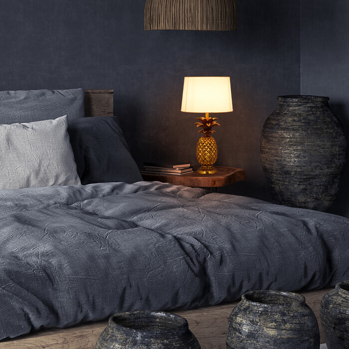 Relaxdays Tischlampe Ananas gold