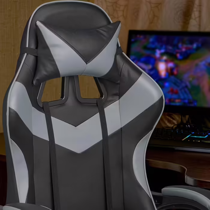 Relaxdays Gaming Stuhl, Racing Look, drehbar, höhenverstellbar, Kopf-& Lendenkissen, HxBxT: 133x68x60 cm, (Schwarz)