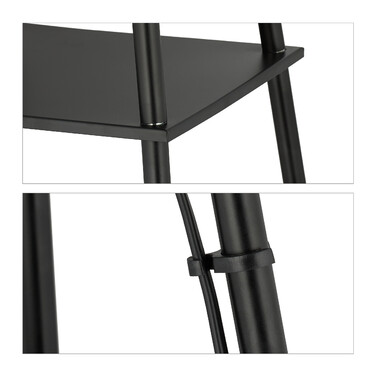 Relaxdays Stehlampe mit Regal in Schwarz