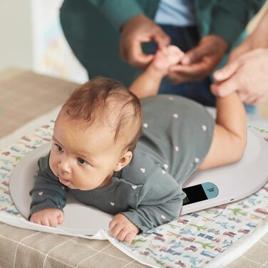 Relaxdays Digitale Babywaage, Säuglingswaage bis 20 kg, inkl. Batterien & USB-Kabel, Stillwaage, Kleintierwaage, weiß