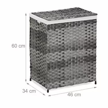 Relaxdays Wäschekorb Rattan-Optik 90 L