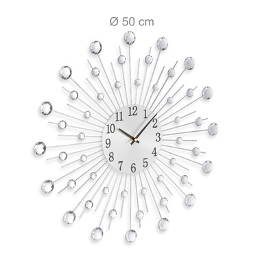 Relaxdays Wanduhr Diamant Ø 50 cm