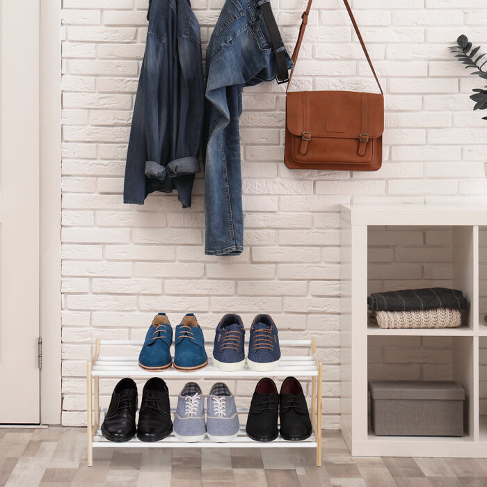 Relaxdays Bambus Schuhregal für 6 Paar Schuhe