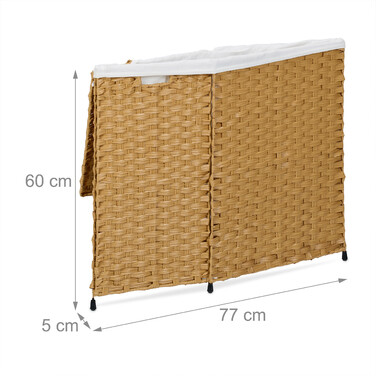 Relaxdays Wäschekorb Rattan-Optik 90 L